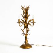 Original 1970s floral table lamp by Hans Kögl in the shape of a wheat sheaf