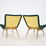 1960s Pair of Miroslav Navratil Shell Lounge Chairs, Czechoslovakia