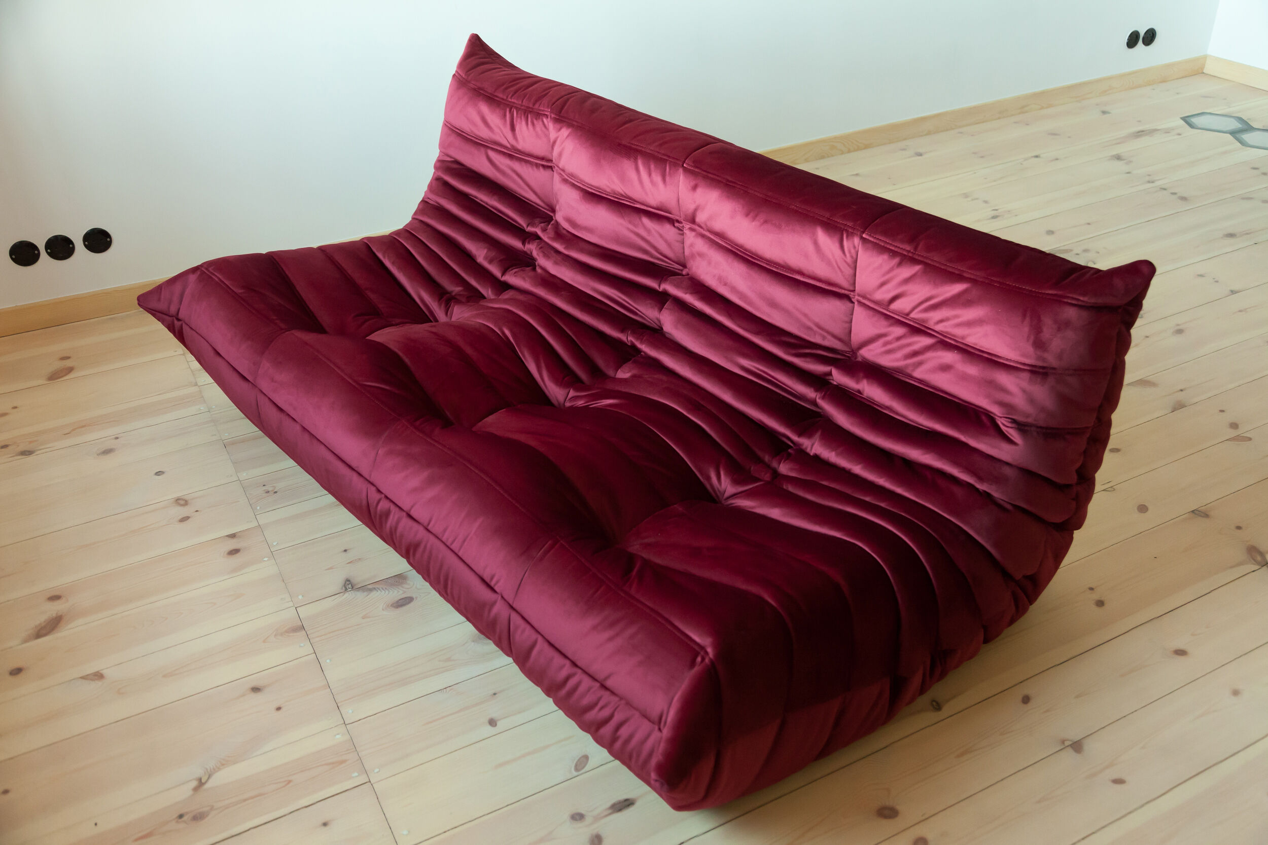 Sofa Chair and ottoman in Velvet designed by Michel Ducaroy 1973