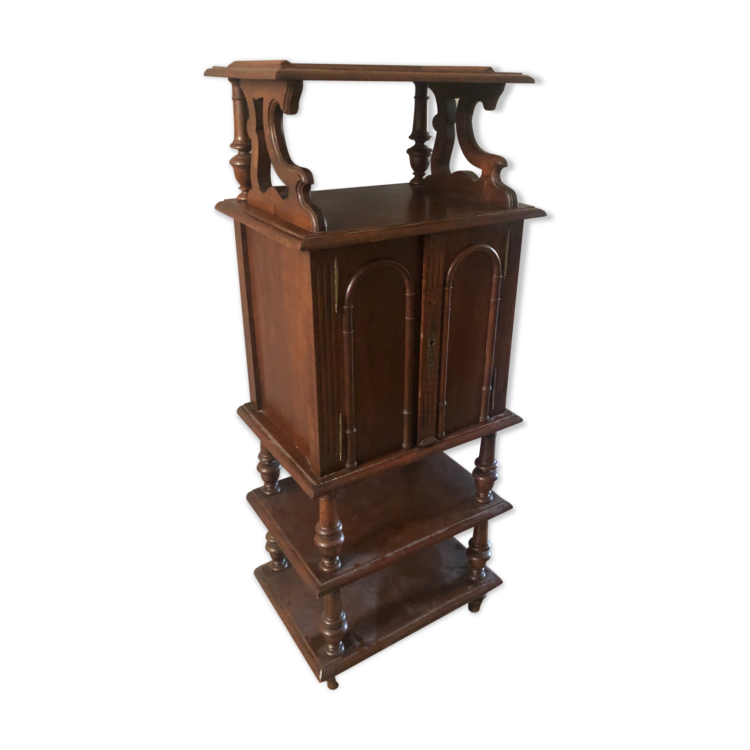 Antique wood music cabinet noble