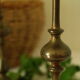Pair of vintage engraved brass candle holders
