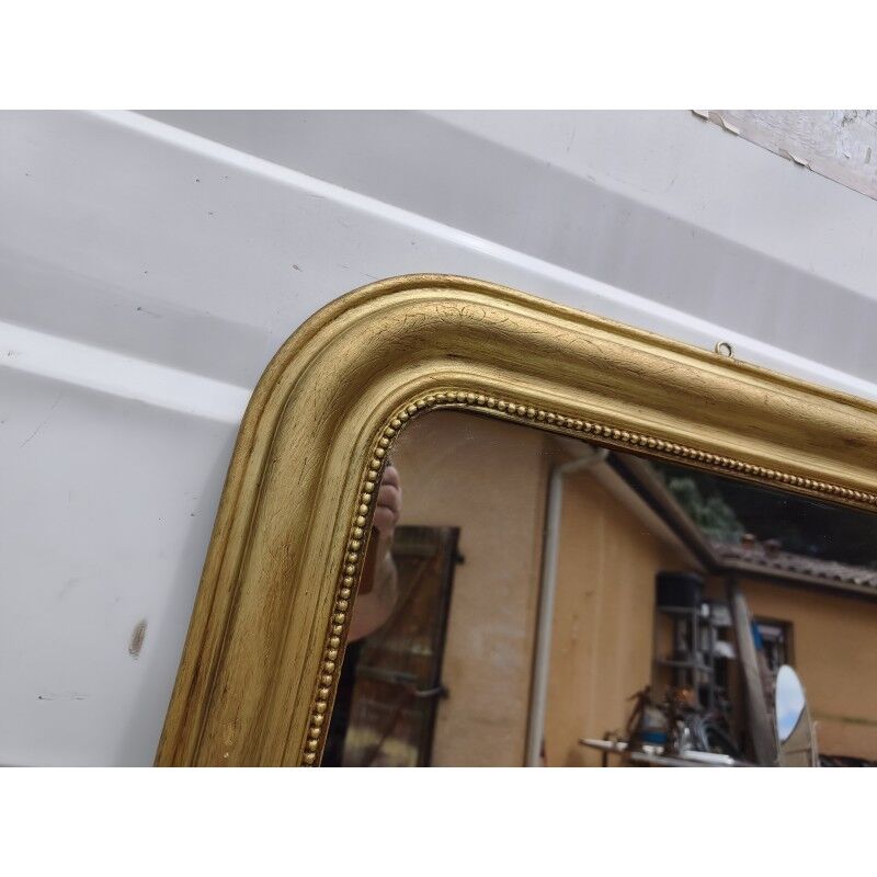 Miroir 19ème bois et stuc doré
