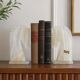 Vintage white onyx bookends – Horse heads