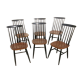 6 Vintage Scandinavian Fanett Chairs by Tapiovaara from the 1960s