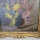 Old Oil on Canvas Painting - Still Life with Bouquet Signed M. G.