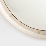 Jacques Adnet original cream leather mirror from around 1940.