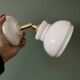 Vintage lampshade in white opaline.