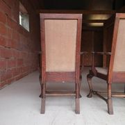 3 fauteuils chippendale en chêne massif, XIXème siècle