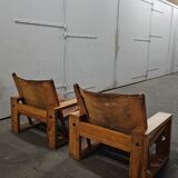 Pair of lounge chairs by Ate van Apeldoorn for Houtwerk Hattem, 1970s