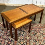 Set of 3 nesting tables in teak from the 1970s.