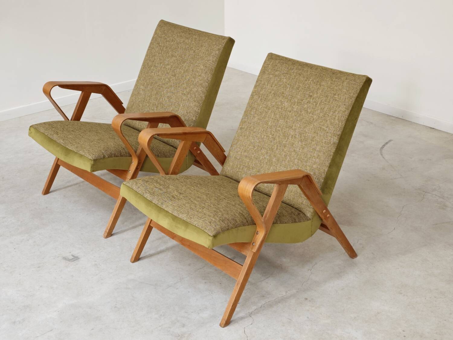 Pair of armchairs restored by Frantisek Jirak for Tatra Nabytok 1960