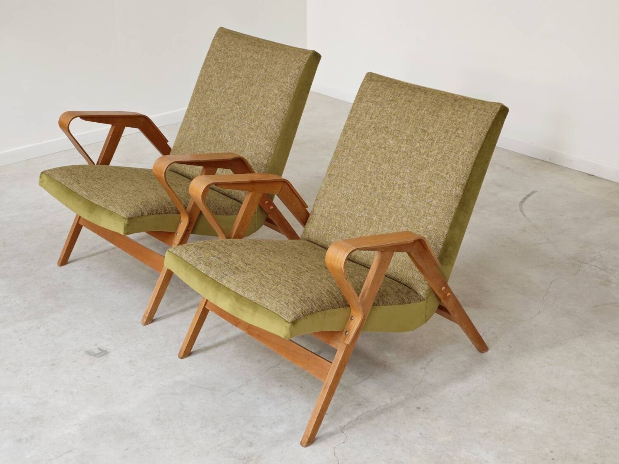 Pair of armchairs restored by Frantisek Jirak for Tatra Nabytok 1960