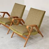 Pair of armchairs restored by Frantisek Jirak for Tatra Nabytok 1960