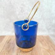Seau à glace bleu cobalt – style Holmegaard / design scandinave 60–70