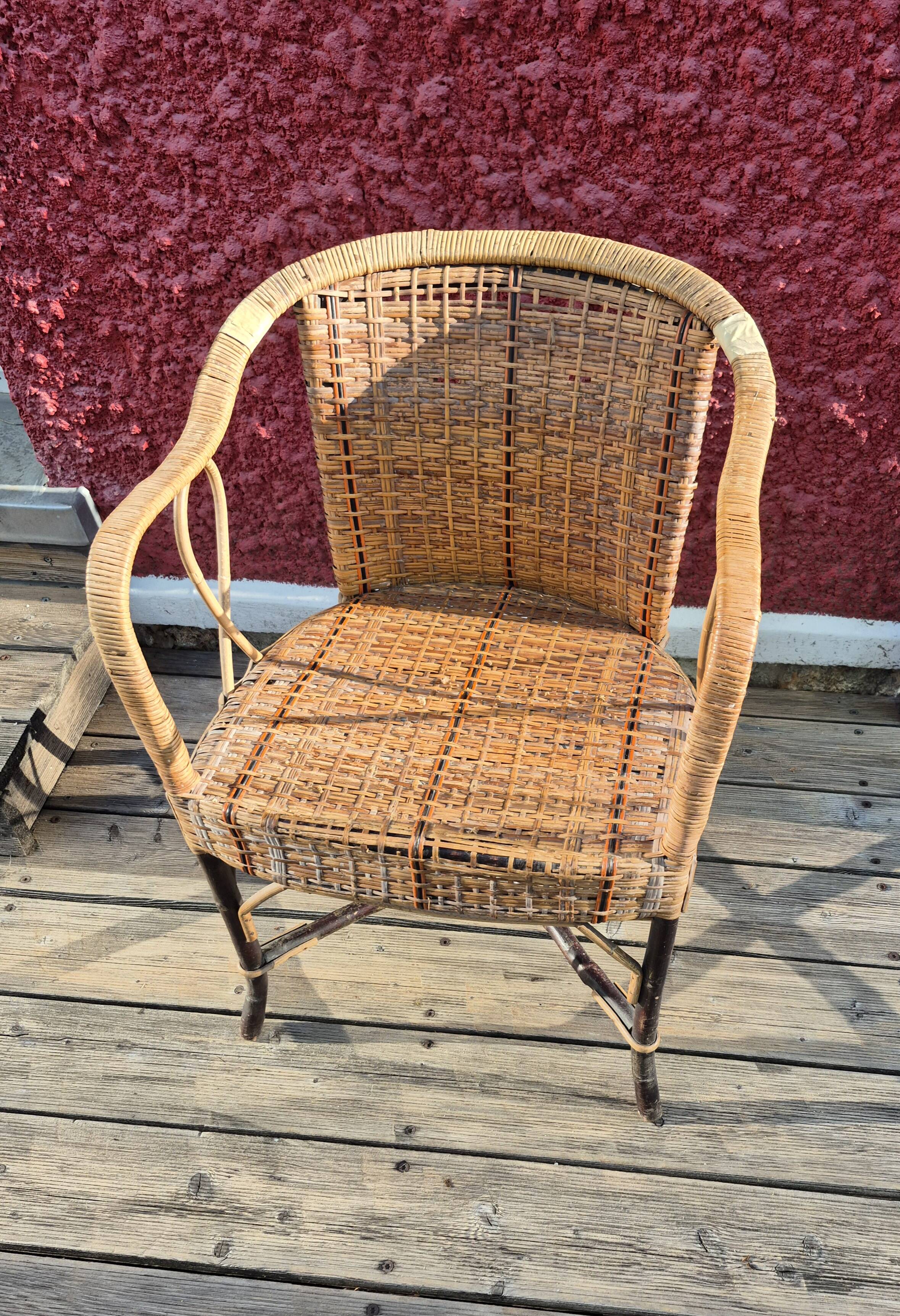 Bamboo armchair, 1930-1940