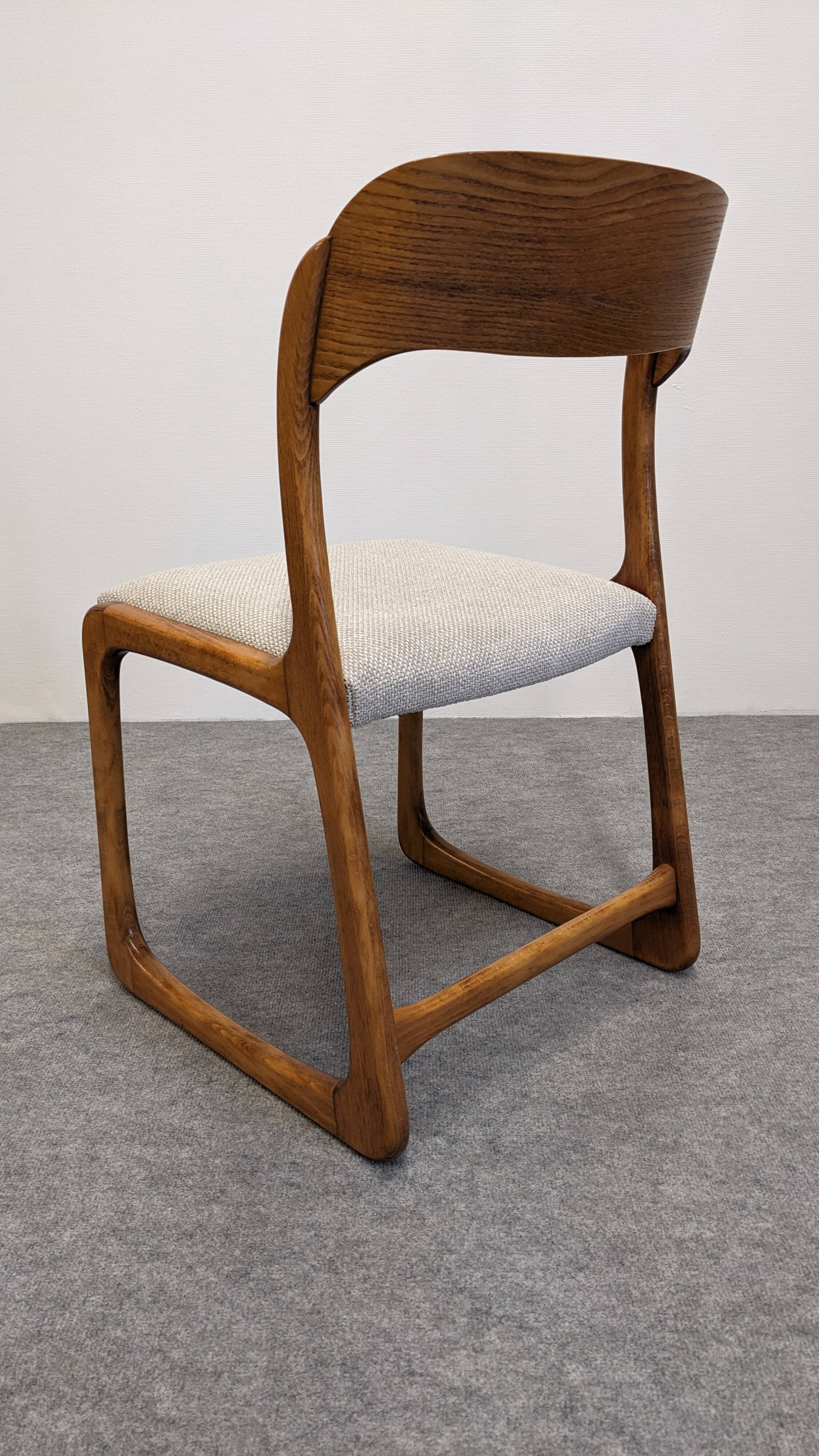 Set of 4 Baumann sled chairs, France circa 1970.