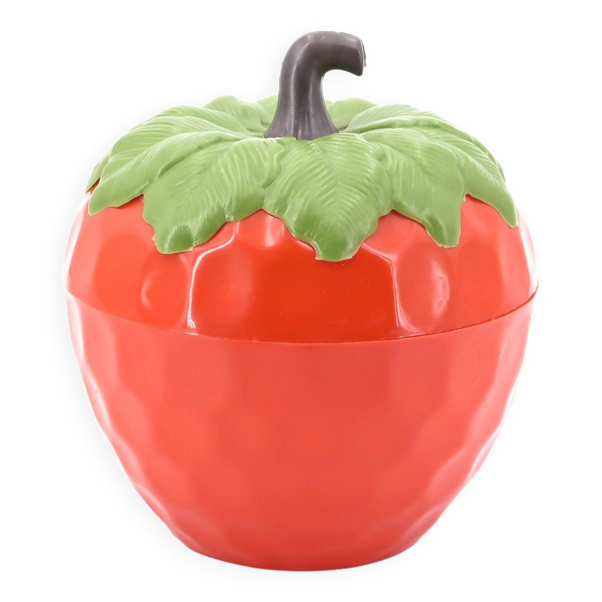 Red plastic strawberry ice bucket, 1970s