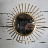 Gold metal sun mirror from the 60s