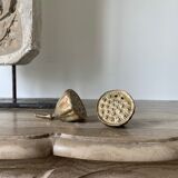 Silver lotus heart-shaped salt and pepper shaker
