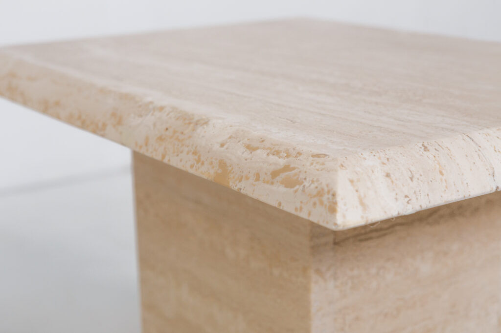 2 end of vintage travertine sofa