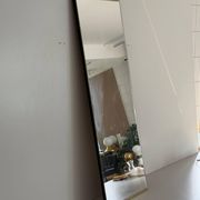 Minimalist rectangular wall mirror with a brass frame, 1960s, Germany