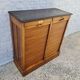 Double filing cabinet with oak curtain circa 1930