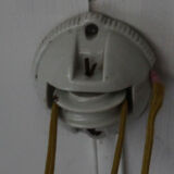 Old lamp with porcelain pulley