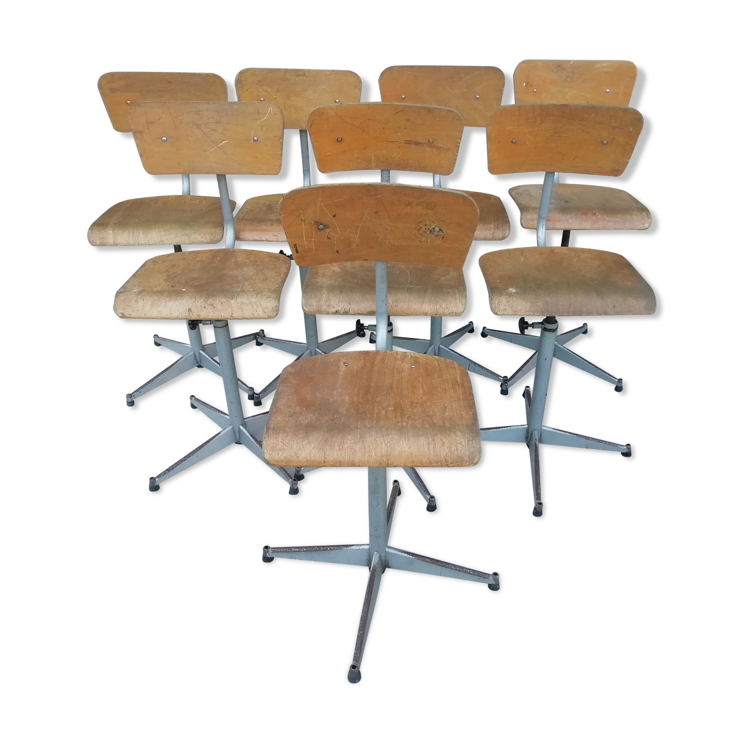 Set of 8 school chairs/workshop/office