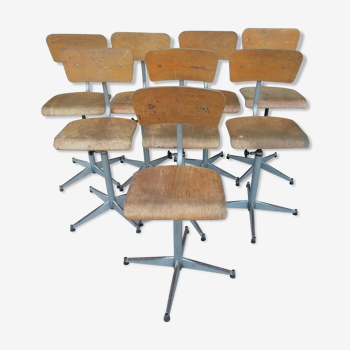 Lot de 8 chaises écolier atelier bureau