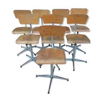 Set of 8 school chairs/workshop/office