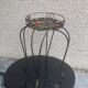 Plant door, iron harness forged twist black and golden and hand-painted ceramic tile