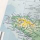 Map of ancient France from 1950, 43x43cm.