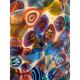 Lampe de table en verre de style oeuf de Murano multicolore floral contemporain, lot de 2 ou une paire de lustres