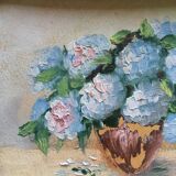 Set of 2 paintings bouquets of flowers with golden frame (signed Morgan)