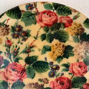Vintage fiberglass tray 60's mtif floral roses