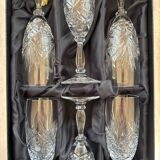 6 crystal champagne glasses