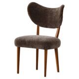 Danish chair from the mid-20th century, dining/office chair in lamb's wool, Eva Koppel, 1950s.