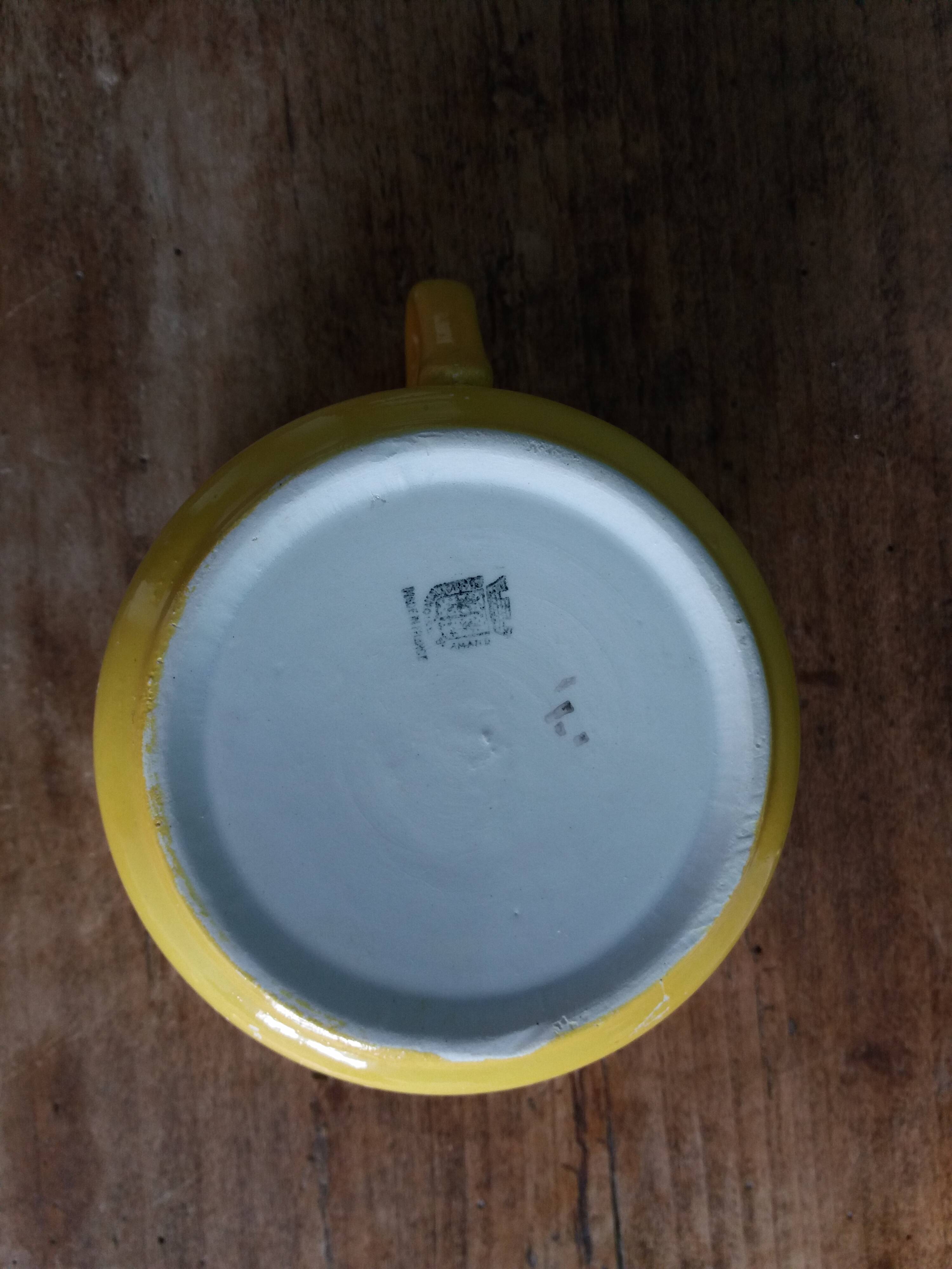 Tasses et soucoupe Saint Amand céramique jaune