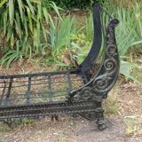 Bench, cast iron daybed, late 19th - early 20th century