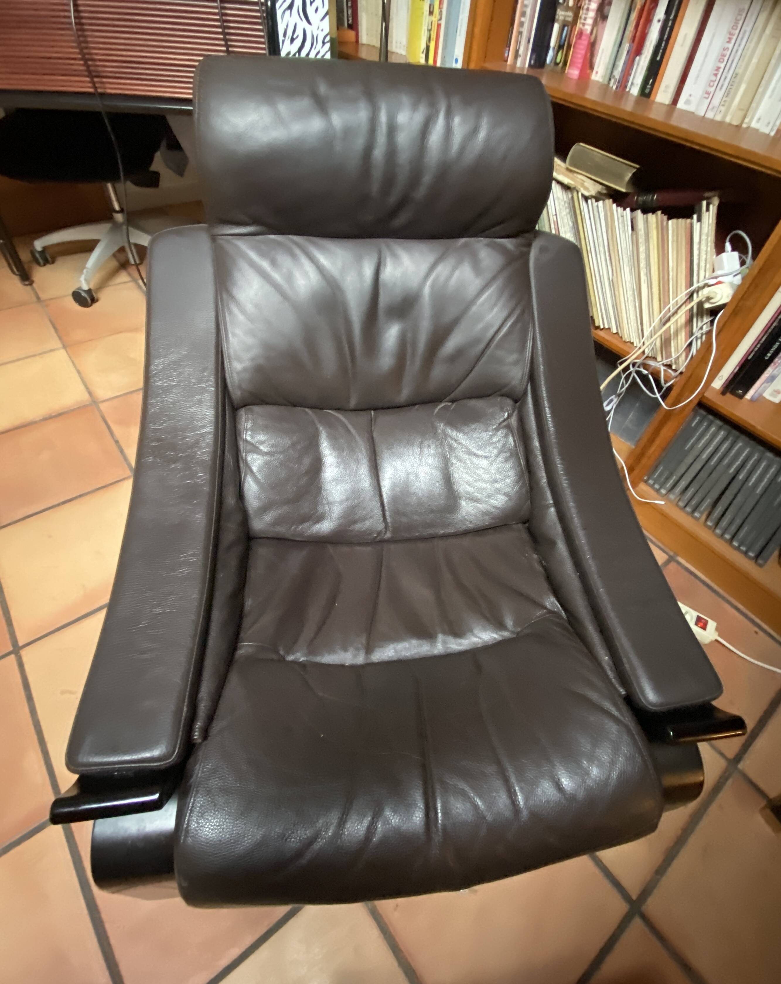 Pair of armchairs and their ottomans by ake fribytter for nelo sweden 1970