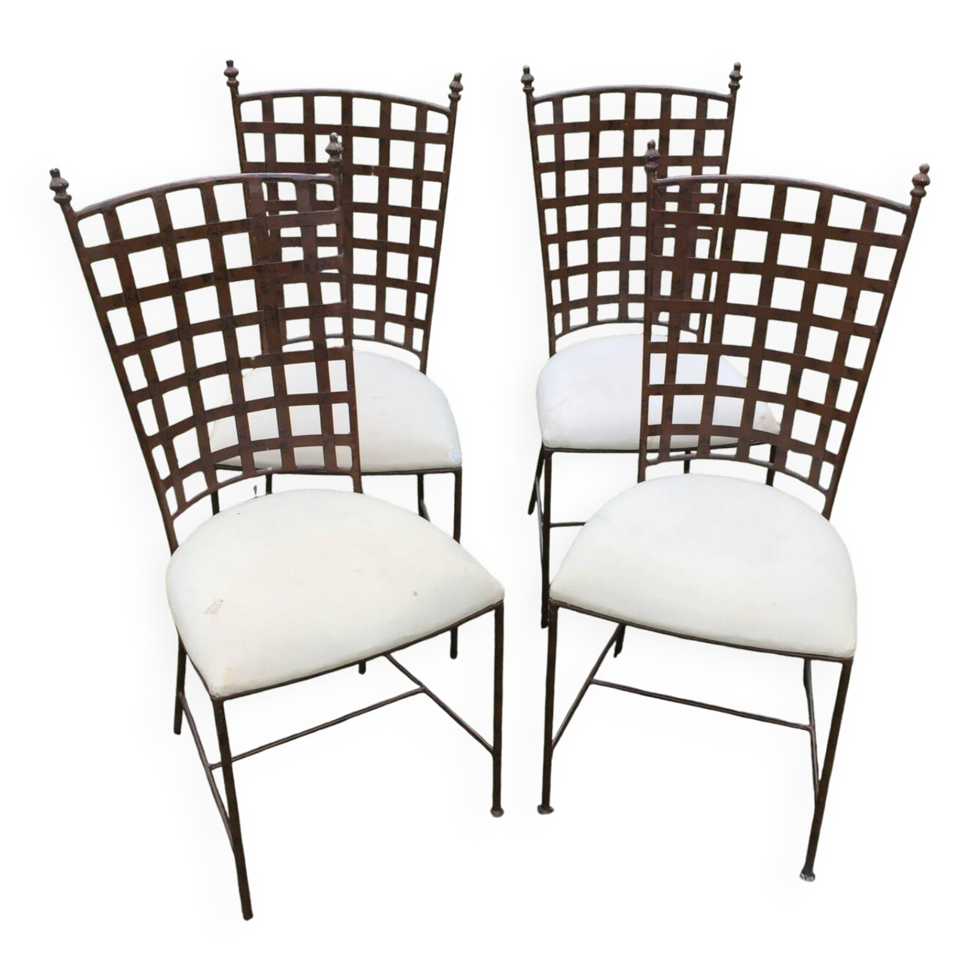 Set of 4 wrought iron chairs