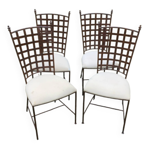 Lot de 4 chaises en fer