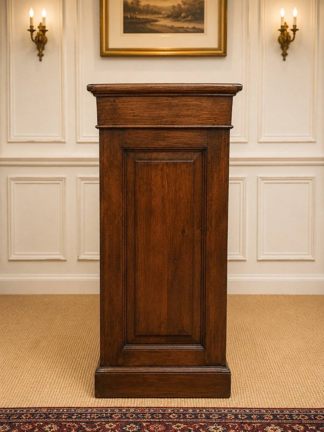 Low plinth buffet – Regency style – Solid oak – Chevron top