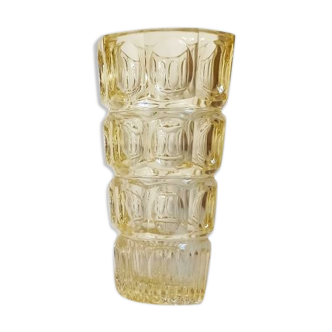 Pressed molded glass vase 50s Height 25 cm