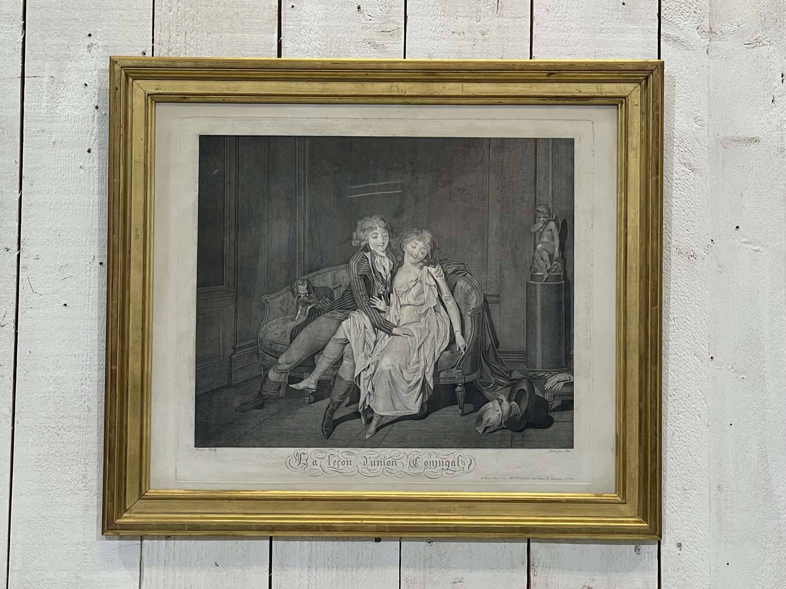 19th-century engraving after Boilly THE LESSON OF MARRIED UNION