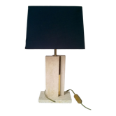 Lampe de table en travertin et laiton doré par Camille Breesch Belgique c. 1970