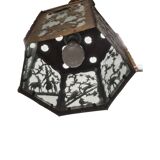 Antique Openwork Sawn Brass Pendant Lamp, early 1900s