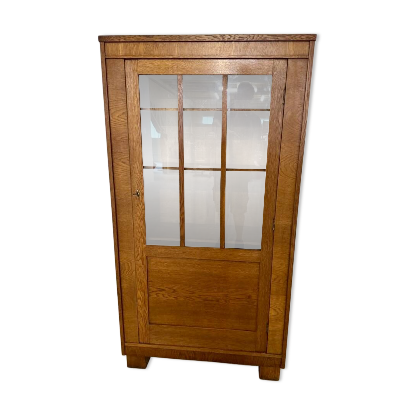 Small vintage art deco oak bookcase