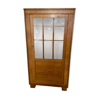 Petite bibliothèque vintage art déco en chêne ￼