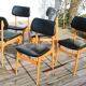 6 chaises Stella skaï noir hêtre clair